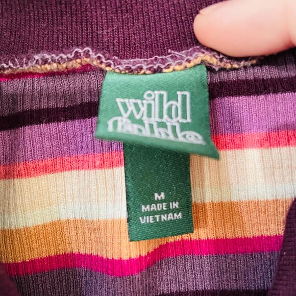 Wild Fable Women's Size M Striped Button Up Bodycon Sweater Dress Retro - Picture 8 of 9